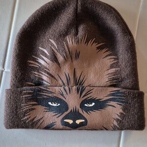 Original Star Wars Chewbacca Beanie Mask Hat Cap 2 Ways To Wear Brown EUC.